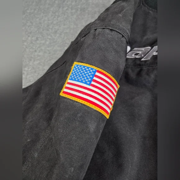 Snap On Canvas Jacket Mens XL Black Full Zip Multi Pocket Heavyweight - Picture 4 of 10